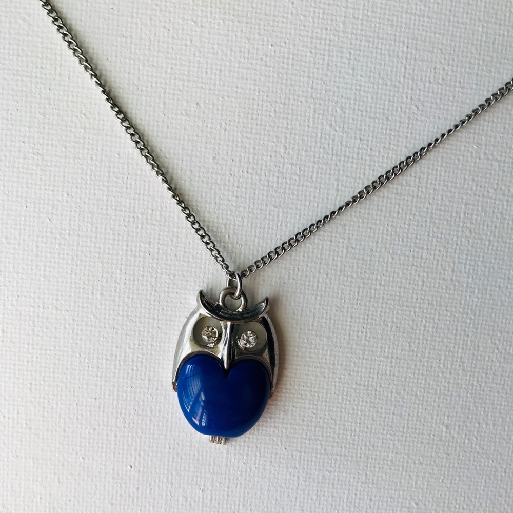 Deep Periwinkle Owl Necklace